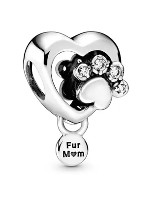 Charm de corazón Pandora de plata zirconia cúbica