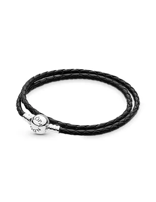 Pulsera Pandora de cuero Moments con acabado mate