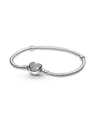 Brazalete Pandora de plata Moments con acabado lustre