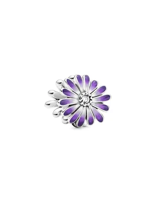 Charm de flor Pandora de plata zirconia cúbica