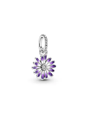 Charm de flor Pandora de plata zirconia cúbica