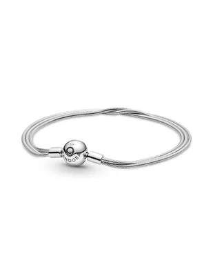 Brazalete Pandora de plata Moments con acabado pulido