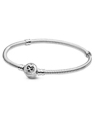 Brazalete Pandora de plata Moments con acabado metálico