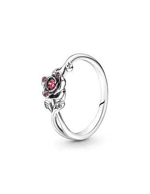 Anillo de plata Pandora Rosa la Bella y Bestia zirconia