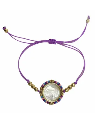 Pulsera Mancini con medalla en madre perla