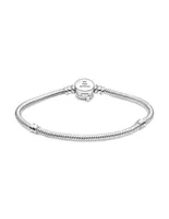 Brazalete Pandora de plata con acabado pulido