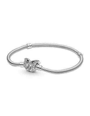 Brazalete Pandora de plata con acabado pulido