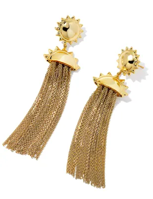 Aretes largos Unoaerre de oro amarillo 14 k