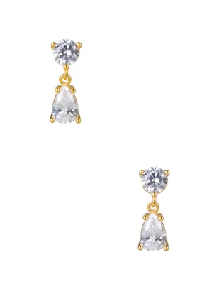 Aretes Largos de gota Artre Estacional de plata P925 zirconia