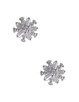 Broqueles de flor Westies Estacional de plata P925 zirconia