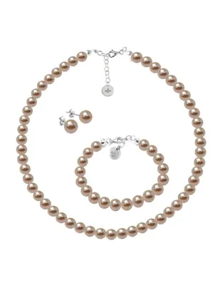 Aretes, collar y pulsera Zvezda Pearls de plata P925 perla