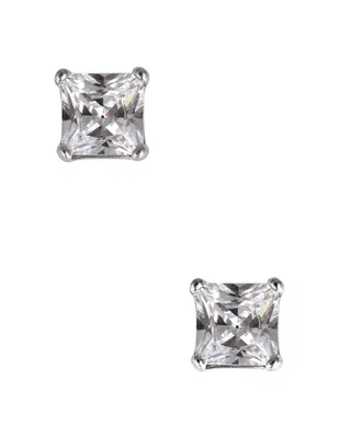 Broqueles de cuadrada Westies Estacional de plata P925 zirconia