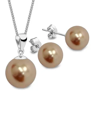 Aretes y collar Zvezda Pearls de plata P925 swarovski