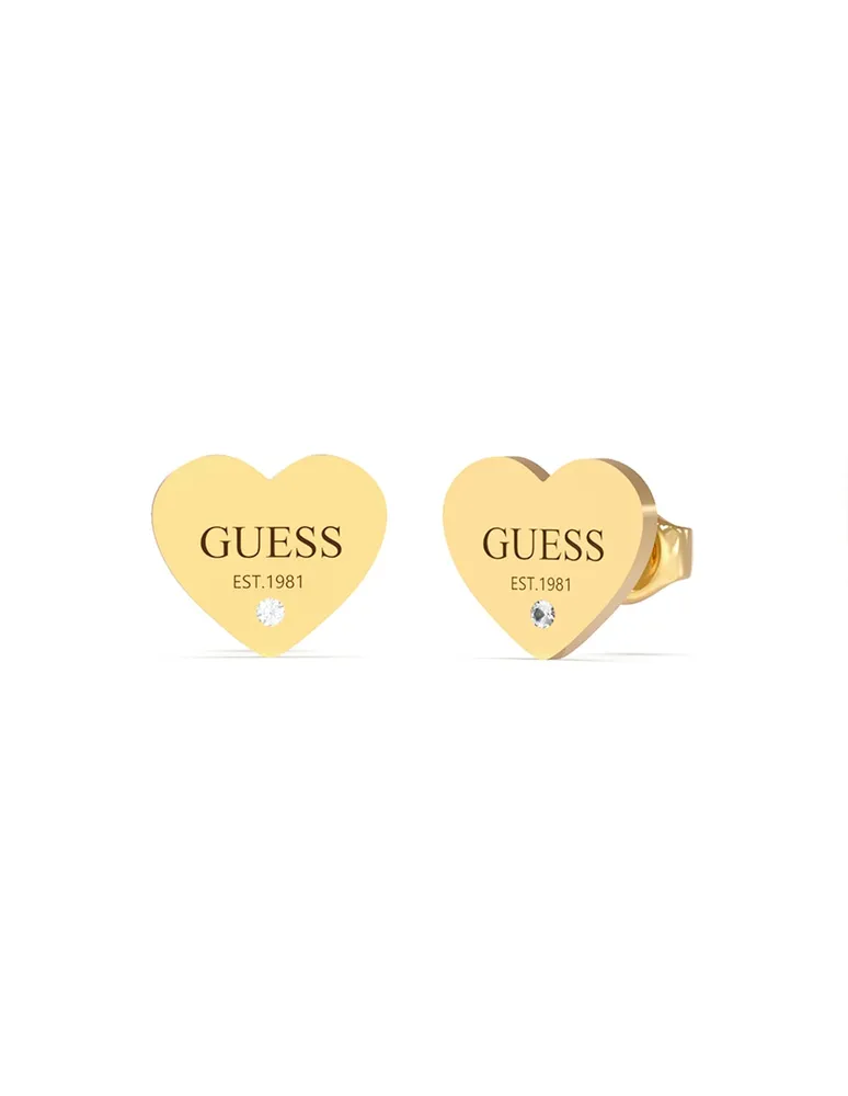 Broqueles de corazón Guess Studs Party zirconia