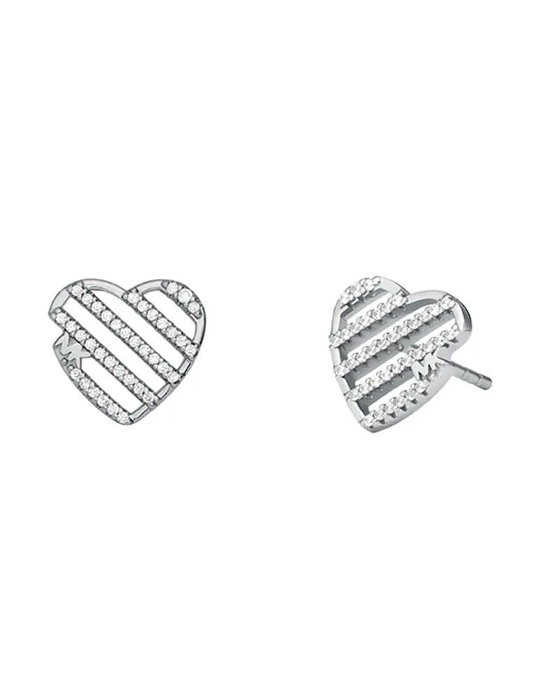 Broqueles de corazón Michael Kors Love zirconia cúbica