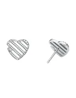 Broqueles de corazón Michael Kors Love zirconia cúbica