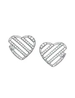 Broqueles de corazón Michael Kors Love zirconia cúbica