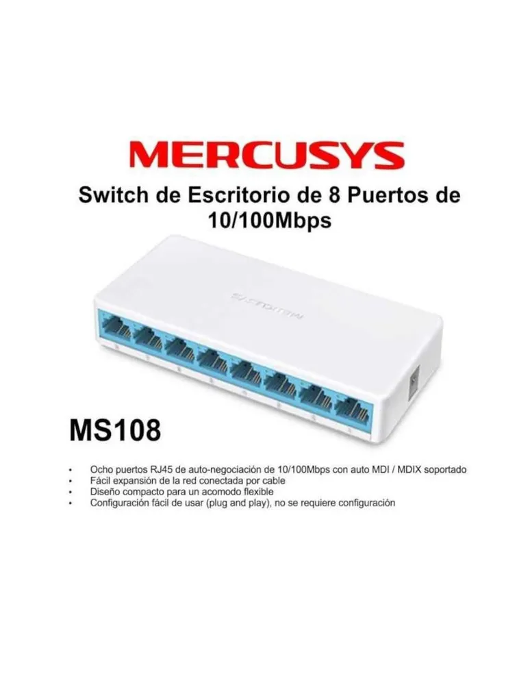 Switch 8 Puertos Mercusys MS108