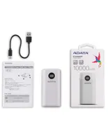 Batería Portátil Tipo C Adata 10000mAh P10000QCD AP10000QCD-DGT-CWH