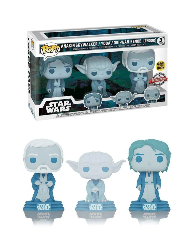 Figura de Colección Anakin Skywalker, Yoda, Obi-Wan Kenobi  Funko Star Wars