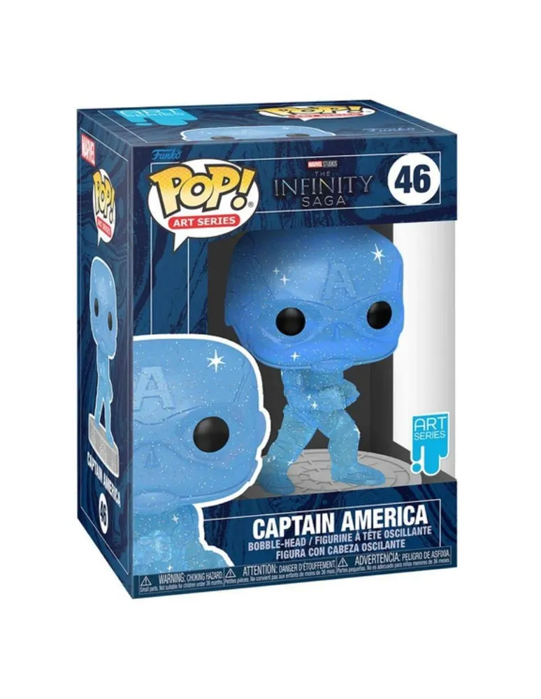 Figura Funko Pop! Capitan America Gema Azul Serie Artistica Marvel Infinity Saga