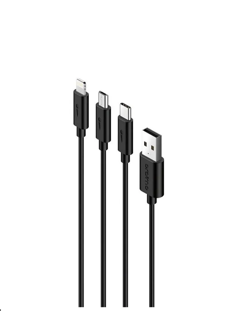 Cable 3en1- Ligthning, Micro USB y Tipo C Carga Rápida 1.2m - –  Hune