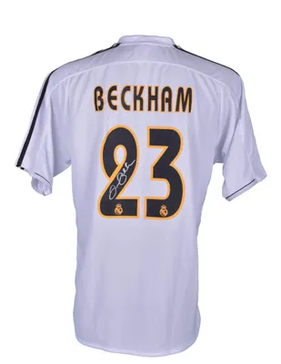 Playera Firmada por David Beckham del Real Madrid Idolos