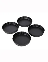 Set de 4 moldes para tarta Dulces Besos aluminio 12 cm gris obscuro