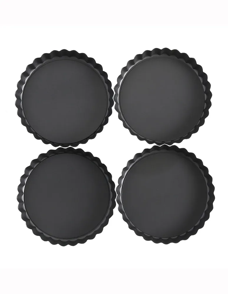 Set de 4 moldes para tarta Dulces Besos aluminio 12 cm gris obscuro