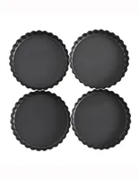 Set de 4 moldes para tarta Dulces Besos aluminio 12 cm gris obscuro