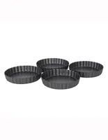 Set de 4 moldes para tarta Dulces Besos aluminio 12 cm gris obscuro