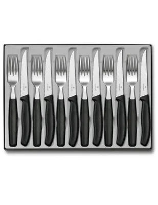 Set de cuchillos y tenedores Victorinox negro