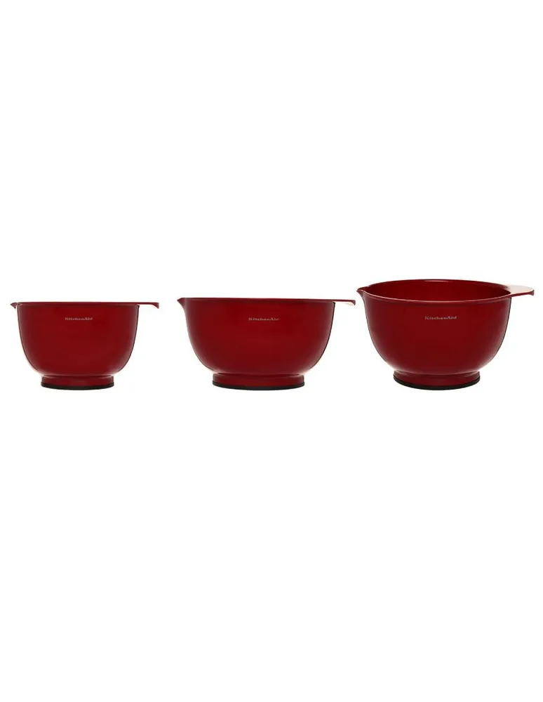 Set de 3 bowls para mezclar KitchenAid Gourmet rojo