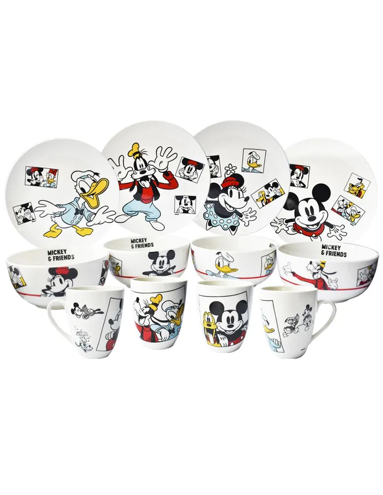 Vajilla Siglo XXI Porcelana Mickey y sus Amigos 12 Piezas