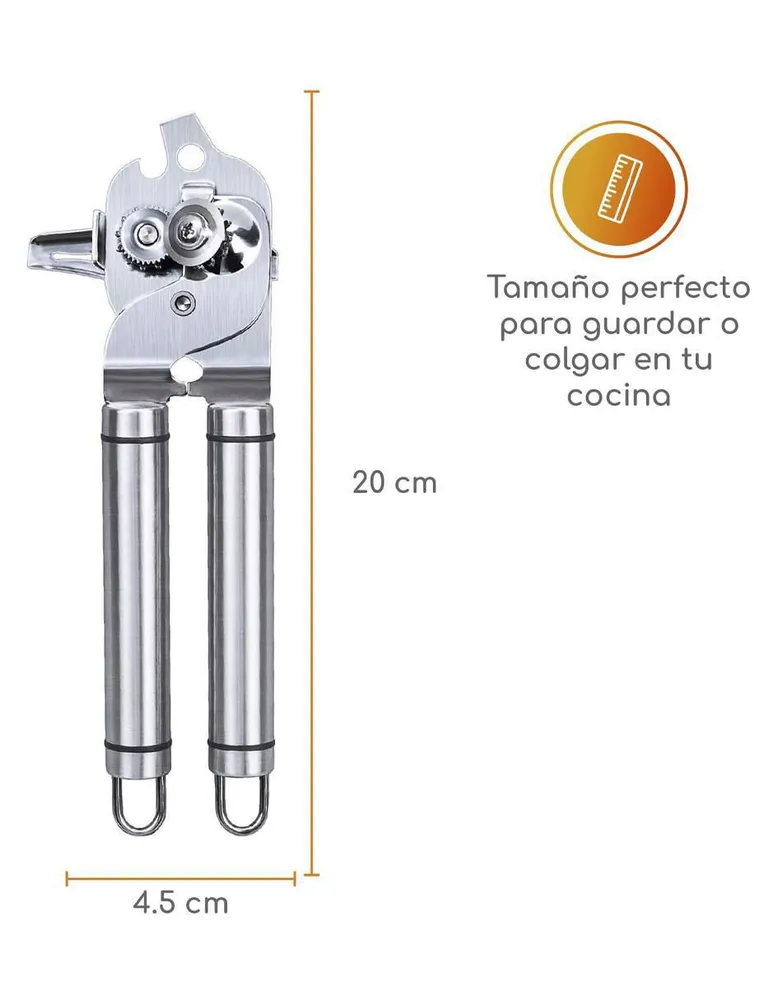 Abrelatas manual Bazzeff de acero inoxidable