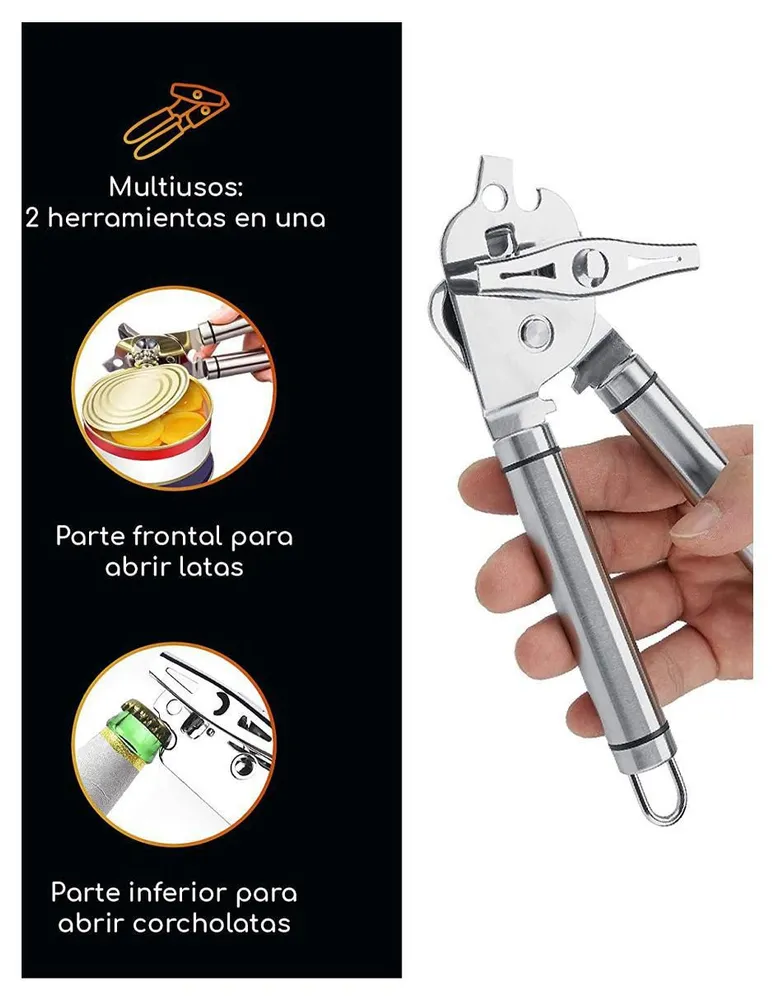 Abrelatas manual Bazzeff de acero inoxidable