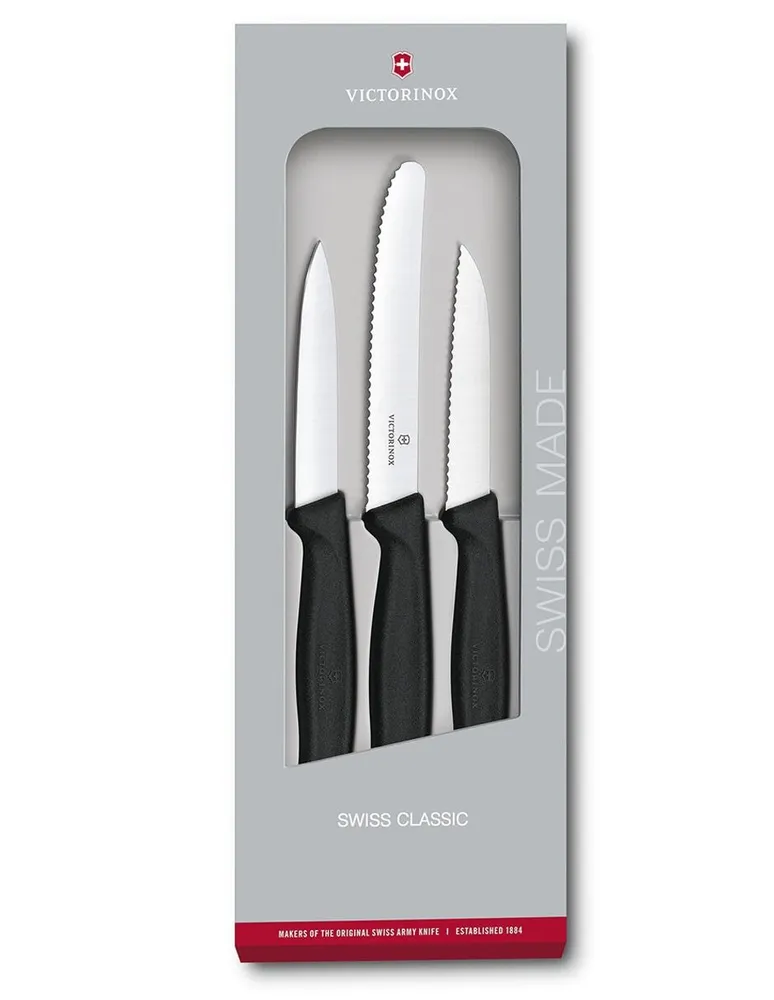 Set de 3 cuchillos Victorinox acero inoxidable negro