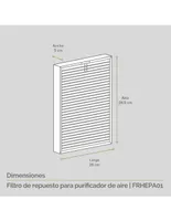 Filtro de repuesto para Purificador de Aire Avera 30 M2 FRHEPA01