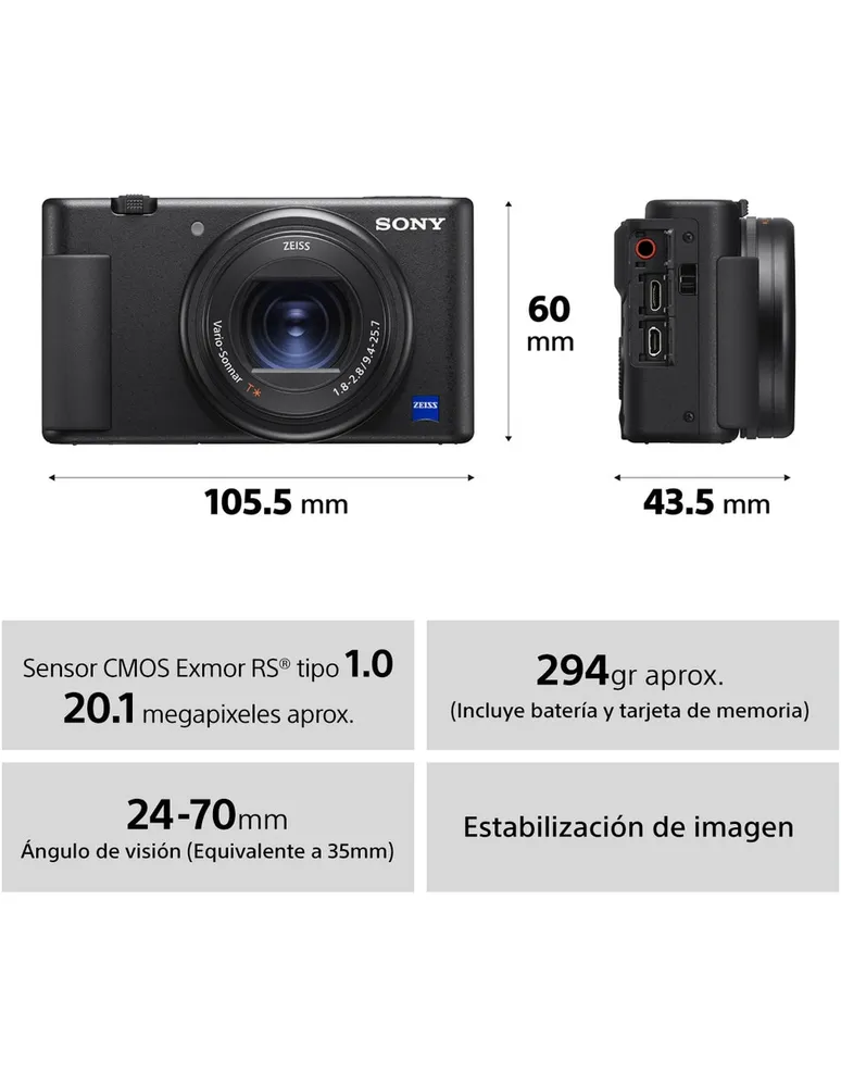 Cámara Digital Compacta Sony ZV-1 Ideal para Vlog