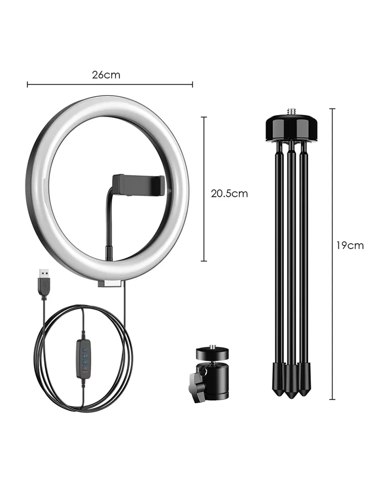 Aro de luz con tripie de mesa Ground Eletronics