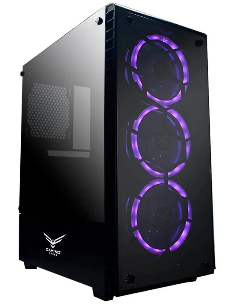 Gabinete Gamer Naceb Hydra RGB Cristal Templado 3 FAN RGB USB 3.0