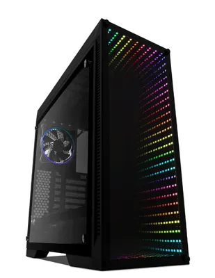 Gabinete Gamer Game Factor Infinity Mirror RGB Cristal Templado CSG601