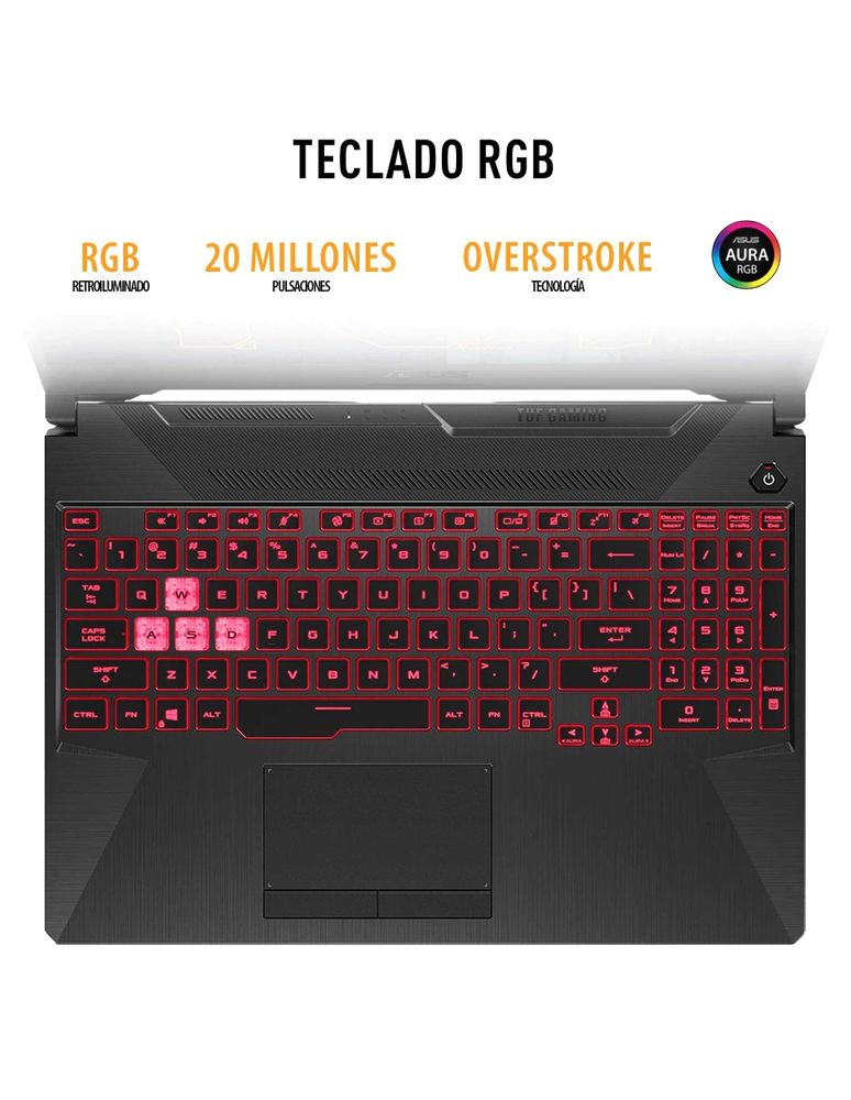 Laptop gamer ASUS TUF F15 15.6 pulgadas Full HD Intel Core i5 NVIDIA GeForce RTX 3050 8 GB RAM 512 GB SSD