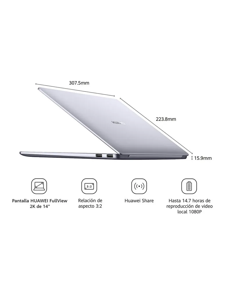 Laptop thin & light Huawei MateBook 14 14 pulgadas QHD AMD Radeon Ryzen 5 8 GB RAM 512 GB SSD