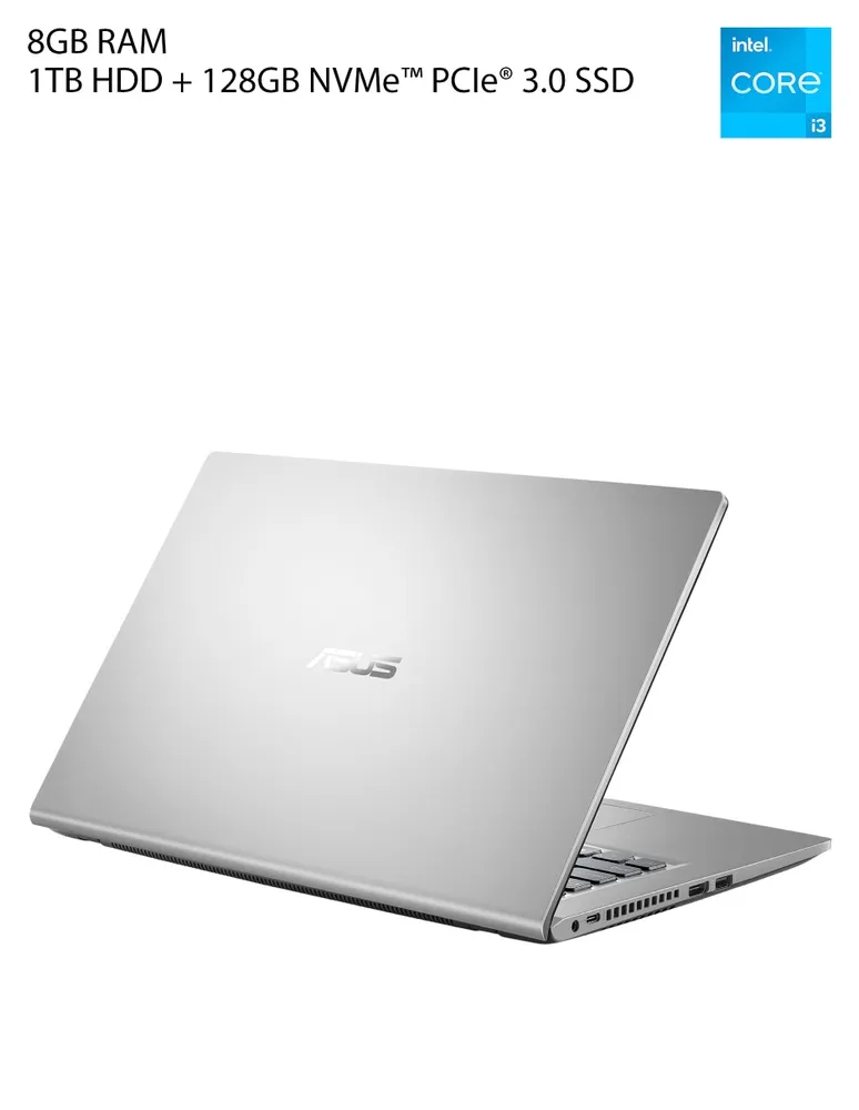 Laptop thin & light Asus X415ea-ek1409w 14 pulgadas Full HD Intel UHD Intel Core i3 8 GB RAM 1 TB HDD 128 GB SSD