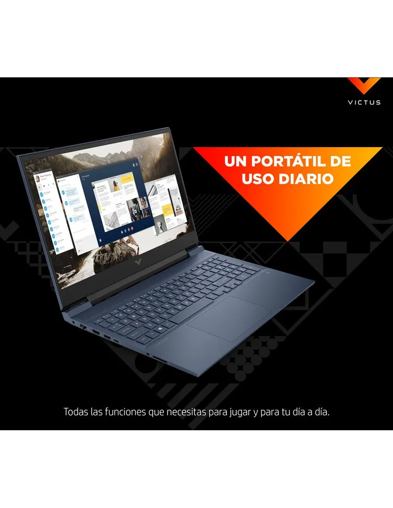 Portátil gamer HP Victus, Intel Core i5, RAM 8 GB, 512 GB SSD, 16-D0504LA,  16.1 FHD, azul