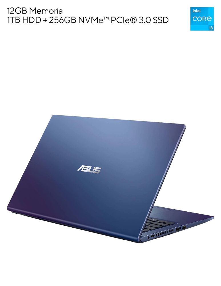 Laptop thin & light Asus X515ea-bq1398w 15.6 pulgadas Full HD Intel UHD Intel Core i3 12 GB RAM 1 TB HDD 256 GB SSD