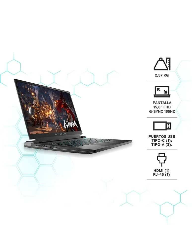 Laptop gamer Alienware M15 15.6 pulgadas Full HD NVIDIA GeForce RTX 3060 Intel Core i7 16 GB RAM 512 GB SSD