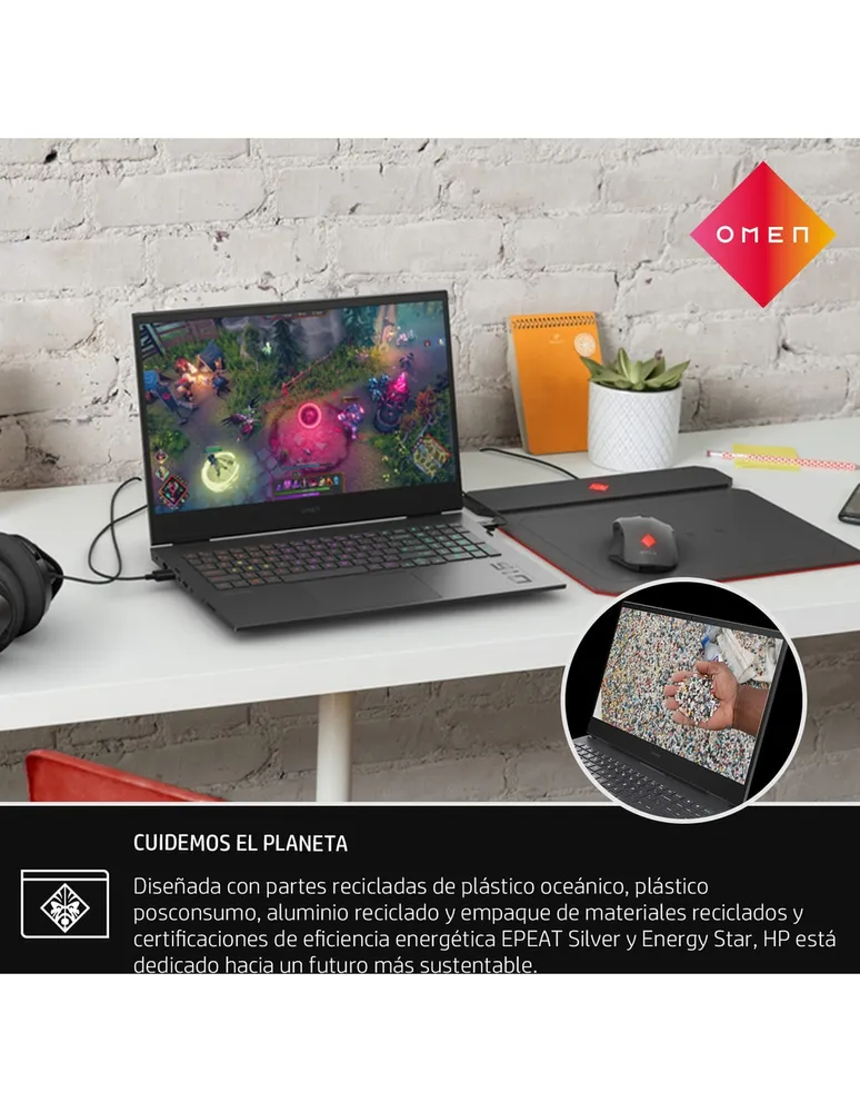 Laptop gamer HP Omen 16-c0502la 16 pulgadas Full HD AMD Ryzen 7 Nvidia Geforce RTX 3050 8 GB 512 GB SSD