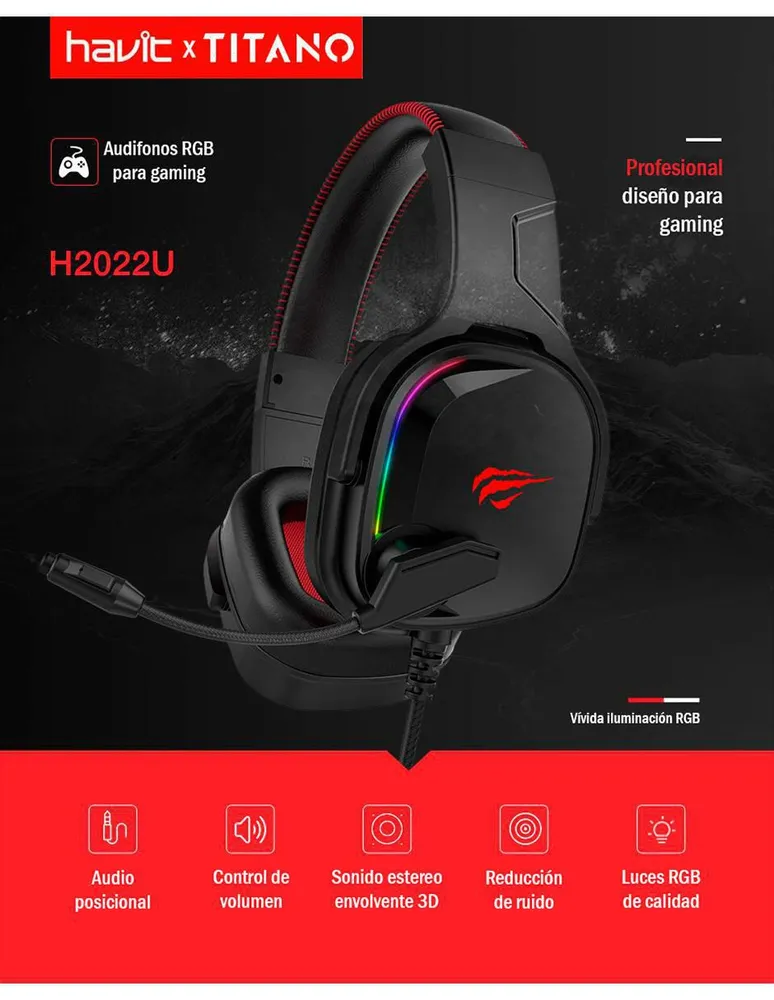 Audífonos Gamer Over-Ear Titano Alámbricos